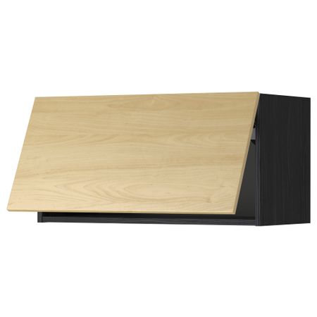 Горизонтальный навесной шкаф МЕТОД, черный, Тингсрид береза