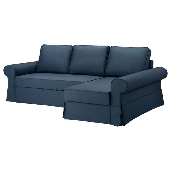 Диван-кровать с козеткой, Идекулла синий IKEA BACKABRO БАККАБРУ 204.853.79 - фото 1
