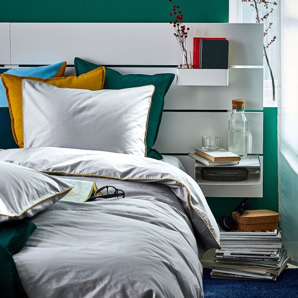 Пододеяльник и 2 наволочки, серый/желтый 200x200/50x70 см IKEA KUNGSBLOMMA КУНГСБЛОММА 004.231.32 - фото 2