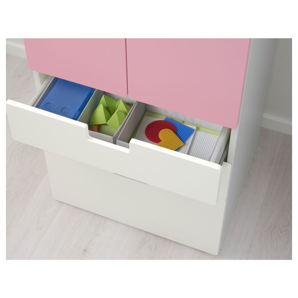 Комбинация для хранения с дверцами, ящиками СТУВА, белый, розовый (60x50x128 см) - фото 3