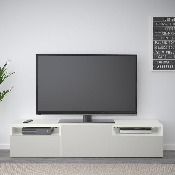 Тумба под ТВ, белый/Лаппвикен светло-серый 180x42x39 см IKEA БЕСТО 293.284.36 - фото 3