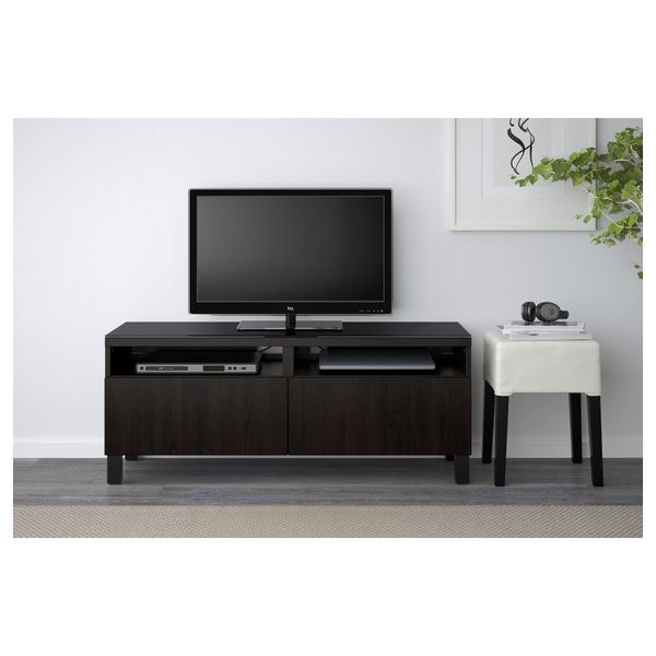 Тумба для ТВ с ящиками, 120x40x48 см, Lappviken черно-коричневый IKEA BESTÅ БЕСТО 591.961.18 - фото 3