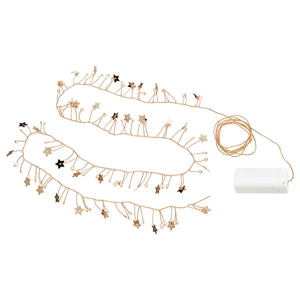 Светодиодная гирлянда, 80 ламп, с батарейным питанием звезда, золотой IKEA STRÅLA СТРОЛА 405.631.68 - схема-чертеж с размерами