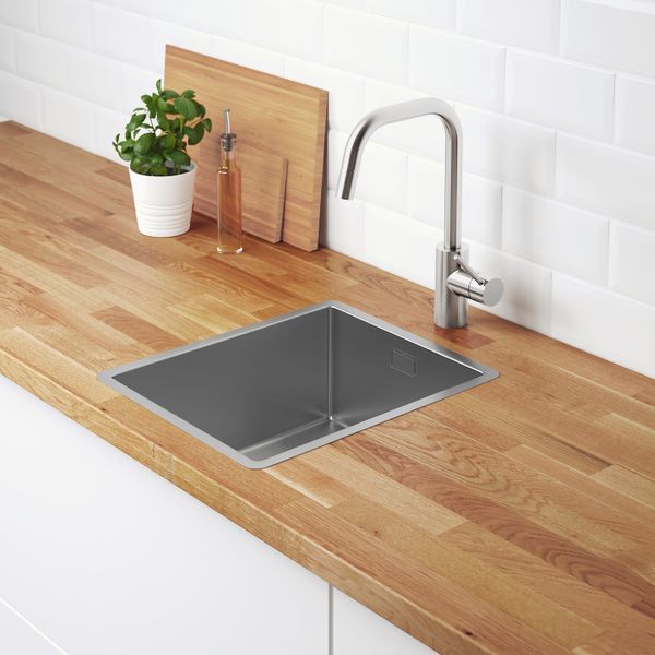 Одинарная врезная мойка, нержавеющая сталь 37x44 см IKEA NORRSJÖN НОРРШЁН 392.430.45 - фото 2