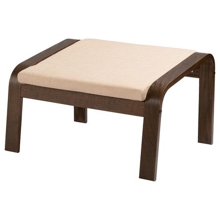 Табурет для ног, коричневый/Шифтебу бежевый IKEA POÄNG ПОЭНГ 593.028.16