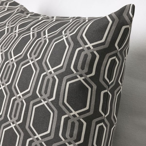 Чехол на подушку, темно-серый/белый 50x50 см IKEA JÄTTEPOPPEL ЙЭТТЕПОППЕЛЬ 405.139.32 - схема-чертеж с размерами
