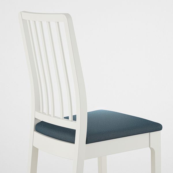Стул, белый/Идекулла синий IKEA EKEDALEN ЭКЕДАЛЕН 093.182.21 - фото 3