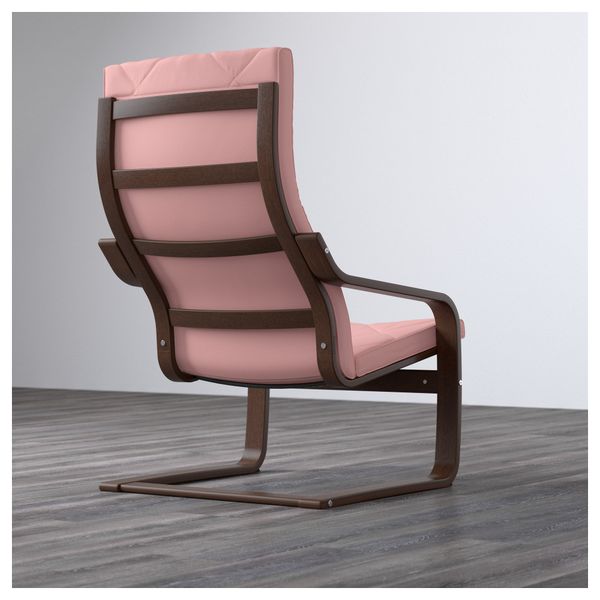 Кресло ПОЭНГ, коричневый, Эдум розовый - фото 3