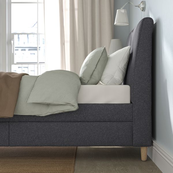 Кровать с отделением для хранения, Gunnared темно-серый, 90x200 см IKEA IDANÄS ИДАНЭС 104.596.20 - фото 5