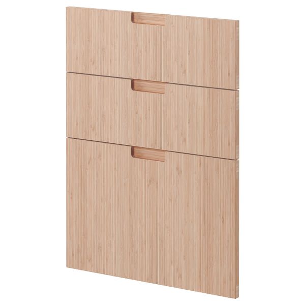 3 фасада для посудомоечной машины, фрёйеред светлый бамбук 60 см IKEA METOD МЕТОД 094.498.25 - схема-чертеж с размерами