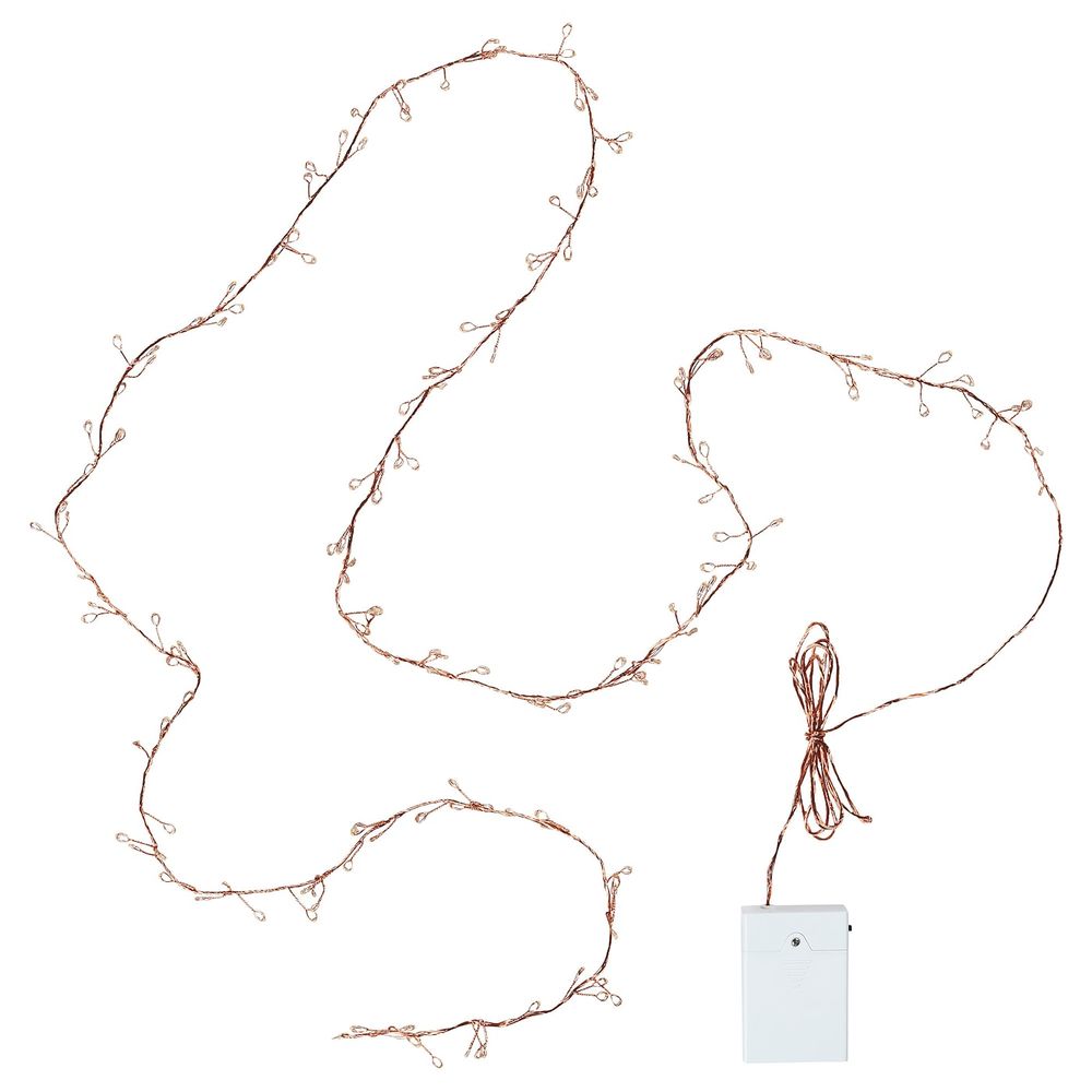 Гирлянда, 160 светодиодов, с батарейным питанием мини/медный IKEA STRÅLA СТРОЛА 404.973.57 - фото 1