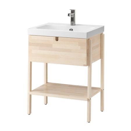 Шкаф для раковины с 1 ящ, береза/БРОГРУНД смеситель 65x49x86 см IKEA VILTO ВИЛЬТО / ODENSVIK ОДЕНСВИК 793.876.21