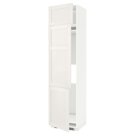 Высокий шкаф для холодильника или морозильника, с 3 дверями, белый/Сэведаль белый 60x60x240 см IKEA METOD МЕТОД 192.231.71