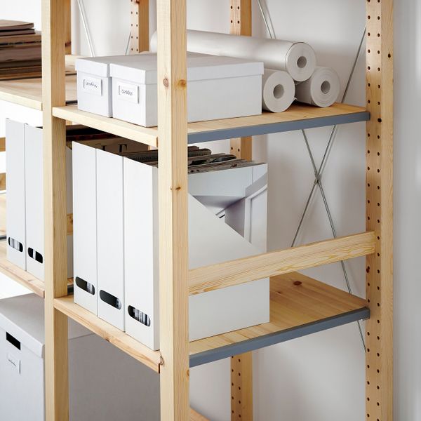 3 секции/полки, сосна 139x50x124-226 см IKEA IVAR ИВАР 892.485.40 - схема-чертеж с размерами