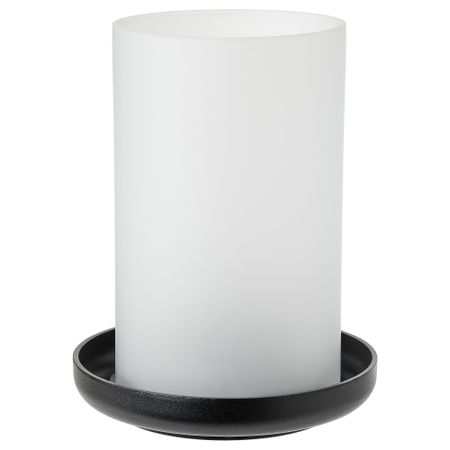 Фонарь, матовое стекло, черный, 22 см IKEA HEDERVÄRD 005.106.19