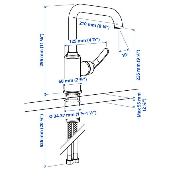 TAKSJÖN ТАКШЁН - схема-чертеж с размерами