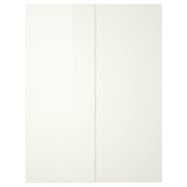 Пара раздвижных дверей ХАСВИК, глянцевый, белый - схема-чертеж с размерами