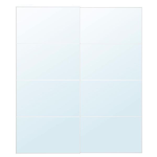 Пара раздвижных дверей, зеркальное стекло 200x236 см IKEA AULI АУЛИ 293.111.72 - фото 1