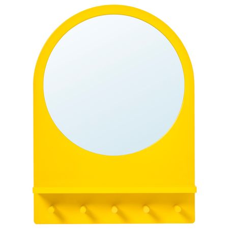 Зеркало с полкой и крючками, желтый 50x68 см IKEA САЛТРЁД 003.692.67