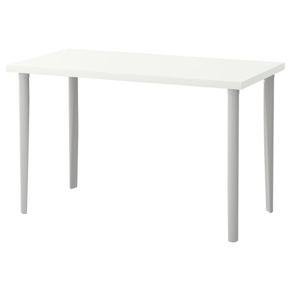 Стол ЛИННМОН / ТОРСКЛИНТ, белый, светло-серый (120x60 см) - фото 1