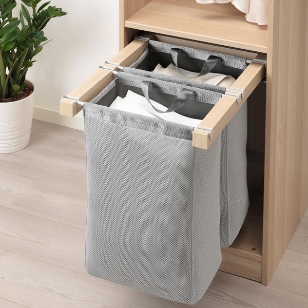 Выдвижная сумка для хранения, под беленый дуб 50x58x48 см IKEA КОМПЛИМЕНТ 904.071.75 - схема-чертеж с размерами