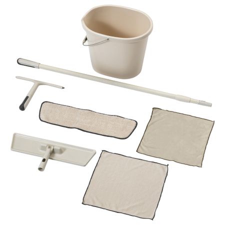Набор для уборки, плоская швабра, 7 предметов СКВАЛЬПА, бежевый