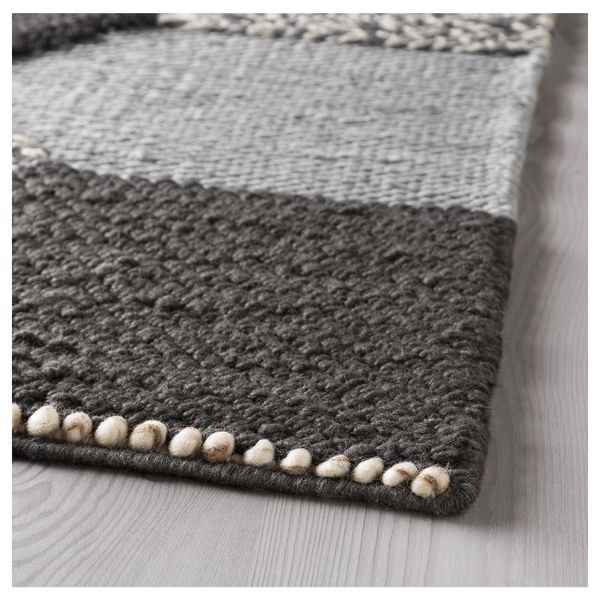 Ковер, безворсовый, 170x240 см, ручная работа серый IKEA KOLLUND КОЛЛУНД 203.745.69 - фото 3