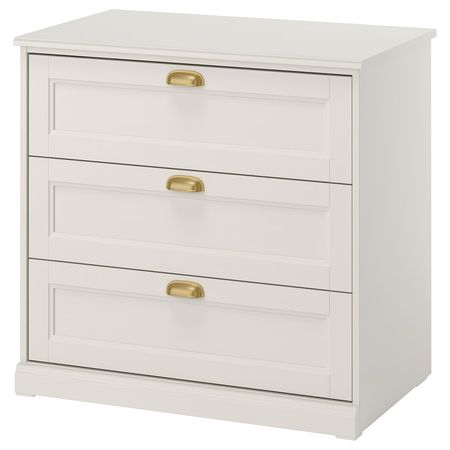 FÅGELFJÄLLET Комод с 3 ящиками - белый с оттенком 82x51x78 см