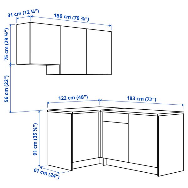 IKEA в интерьере - схема-чертеж с размерами