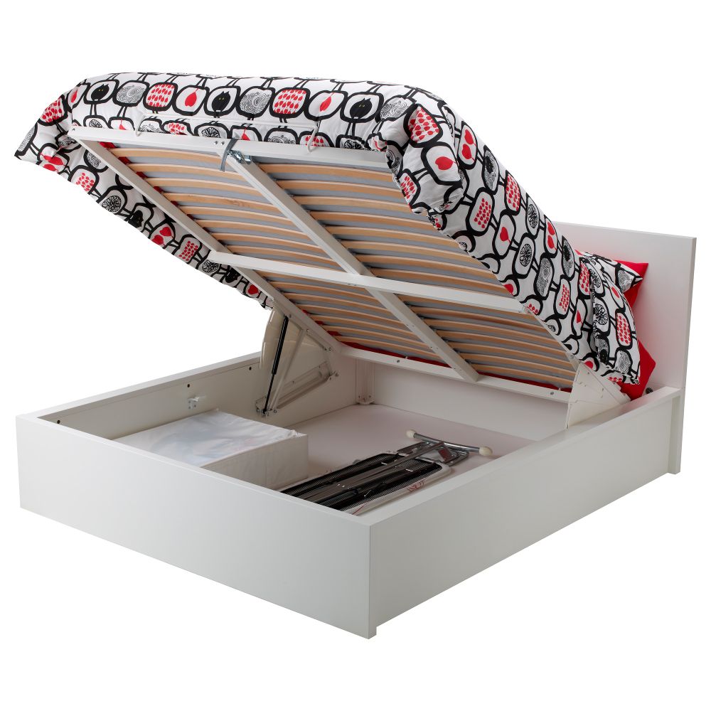 Кровать с подъемным механизмом МАЛЬМ, белый - фото 1