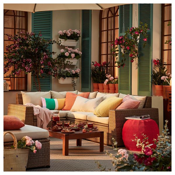 Модульный угловой 3-местный диван, садовый, коричневый/Холло бежевый IKEA СОЛЛЕРОН 992.417.03 - фото 2