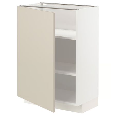 METOD Напольный шкаф с полками - белый/Havstorp бежевый 60x37 см