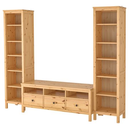 Шкаф для ТВ, комбинация, светло-коричневый 245x197 см IKEA HEMNES ХЕМНЭС 892.995.44