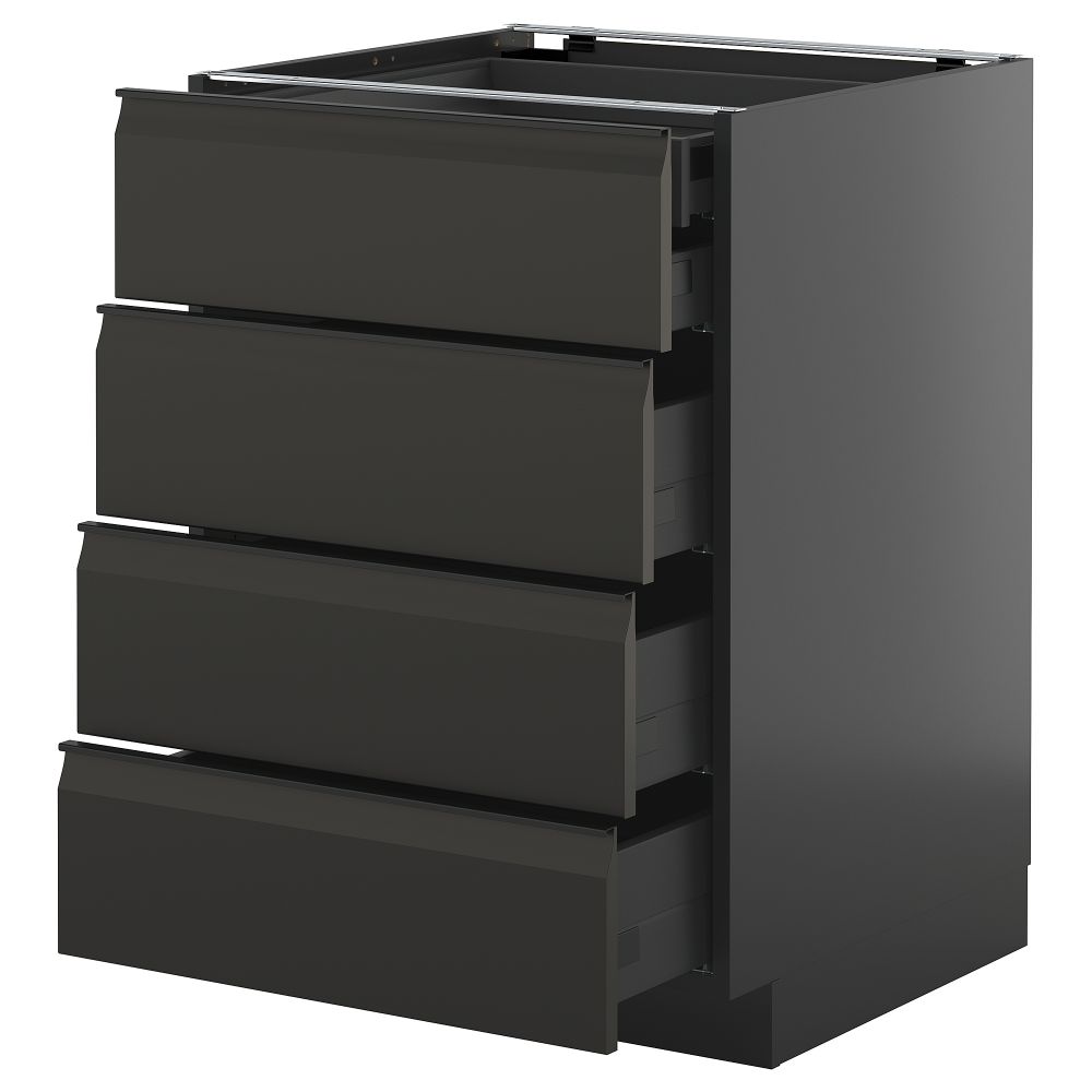 Напольный шкаф 4фасада,2нзк, 3 средних ящик IKEA METOD МЕТОД, KNIVSHULT 995.885.67 - фото 1