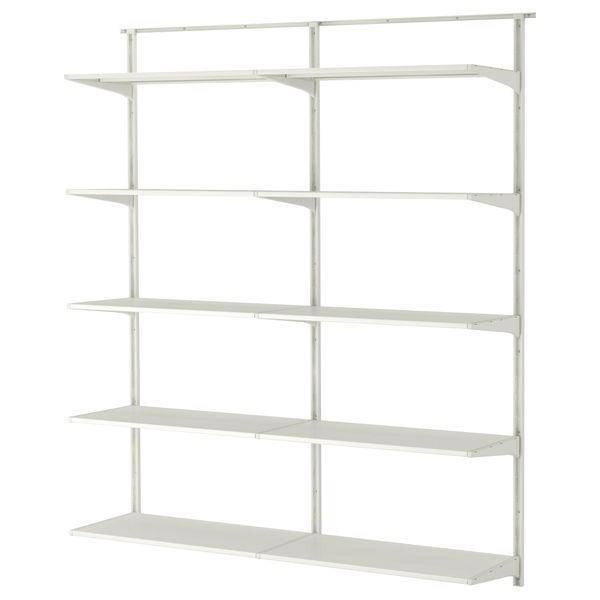 Настенная шина/полки АЛЬГОТ, металл белый (172x40x196 см) - фото 1