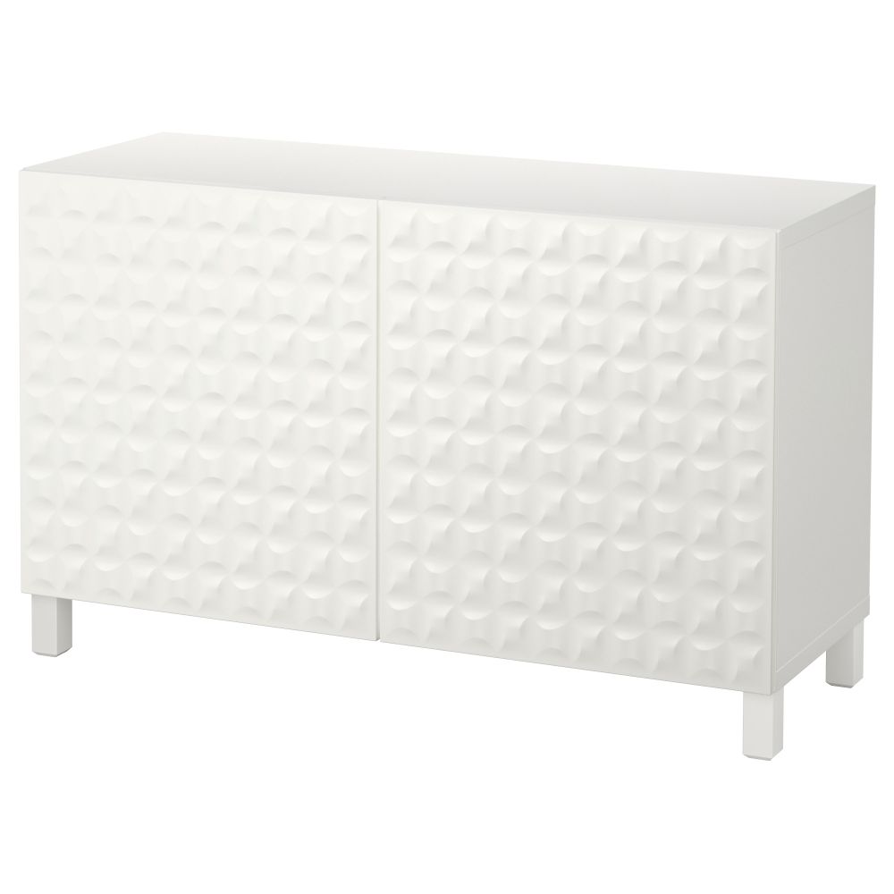 Комбинация для хранения с дверцами БЕСТО, белый, Дьюпвикен белый (120x40x74 см) - фото 1