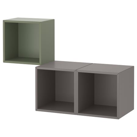 Комбинация настенных шкафов, серо-зеленый, темно-серый, 105x35x70 см IKEA EKET ЭКЕТ 295.213.68