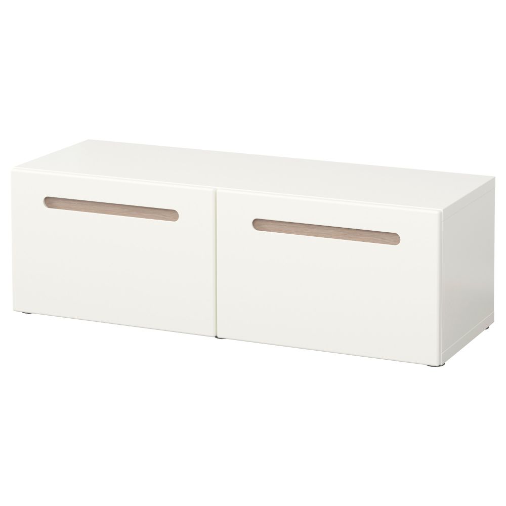 Стеллаж с дверьми БЕСТО, Марвикен белый (120x40x38 см) - схема-чертеж с размерами