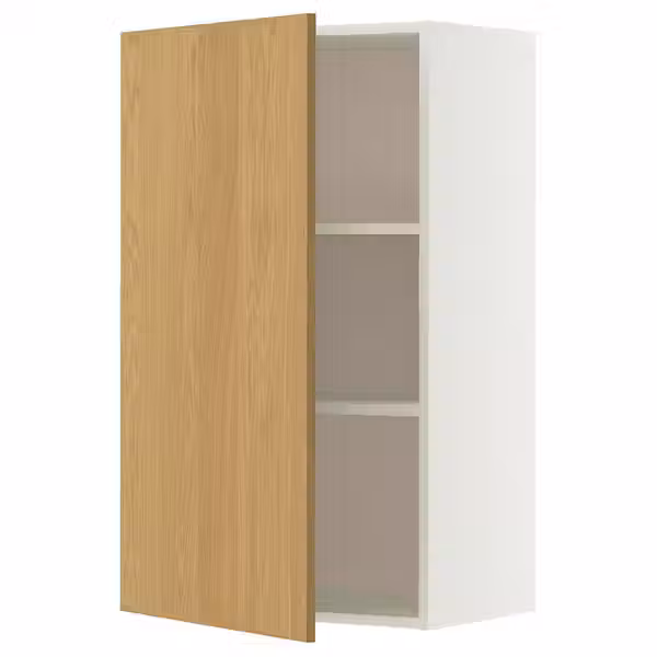 METOD Навесной шкаф с полками - белый/Sinarp дубовый шпон 60x100 см - фото 1