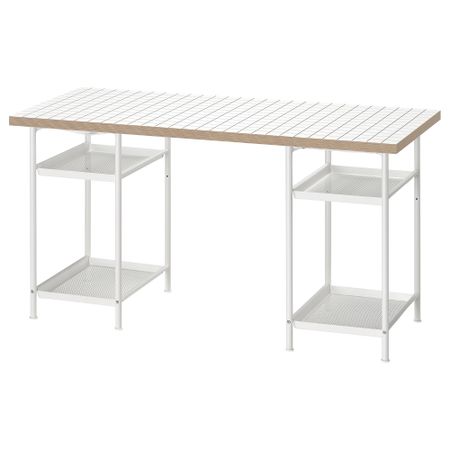Письменный стол, белый, антрацит, 140x60 см IKEA LAGKAPTEN ЛАГКАПТЕН, SPÄND 695.638.46
