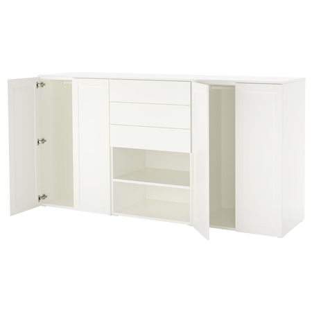 Гардероб, белый/Фоннес Саннидаль 240x57x123 см IKEA OPPHUS ОПХУС 092.521.16