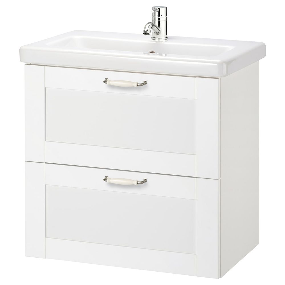 Шкаф под раковину с 2 ящиками, Йельсен белый/ПИЛКОН смеситель 64x43x65 см IKEA FISKÅN ФИСКОН / TVÄLLEN ТВЭЛЛЕН 894.304.50 - фото 1