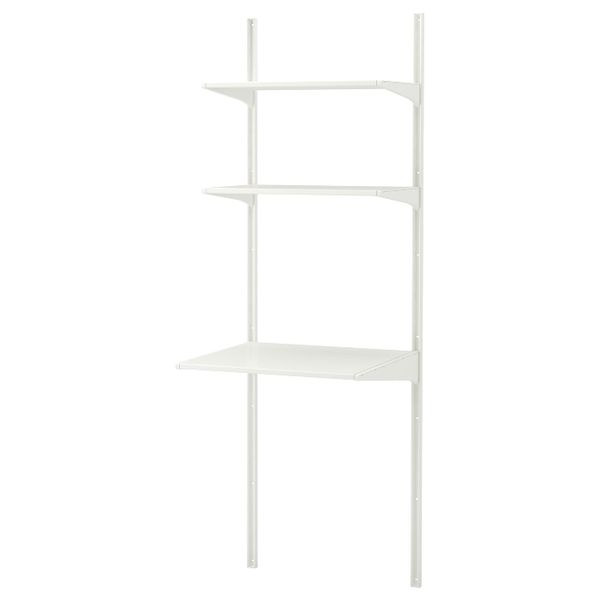 Настенная шина, полки 66x41/61x197 см IKEA АЛЬГОТ 892.773.54 - схема-чертеж с размерами