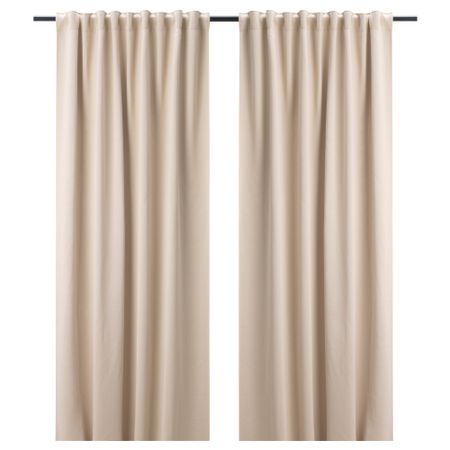 Гардины, блокирующие свет, 1 пара БОЛЛОЛВОН, бежевый (145x300 см)