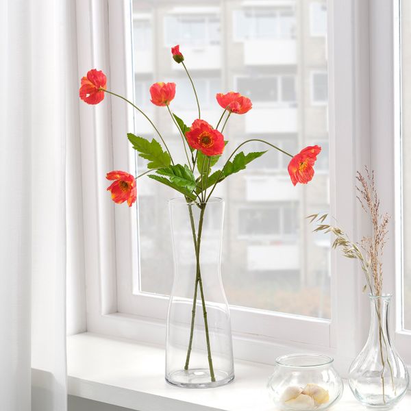 Цветок искусственный, для дома, улицы/Мак красный 60 см IKEA SMYCKA СМИККА 704.760.75 - фото 2