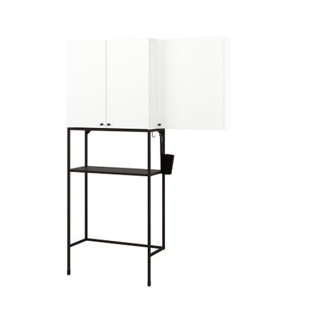 Комбинация для хранения, антрацит, белый, 140x32x204 см IKEA BEGIVENHET БЕГИВЕНХЕТ 694.774.67