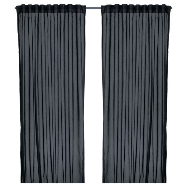 Гардины, 1 пара ВИВАН, черный (145x300 см) - фото 1