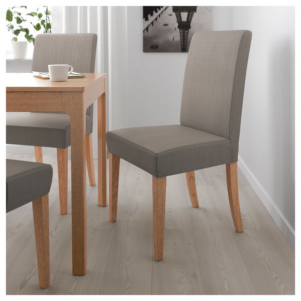Стул ХЕНРИКСДАЛЬ, дуб, Нольхага серо-бежевый - фото 3