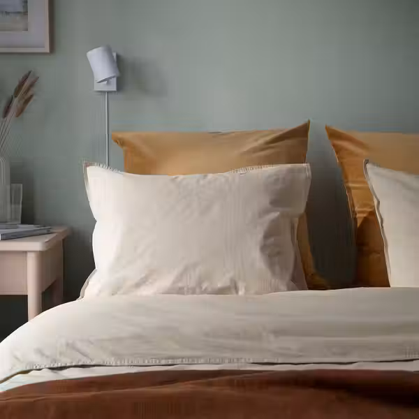 SANELA Чехол на подушку - бежево-желтый 65x65 см - схема-чертеж с размерами