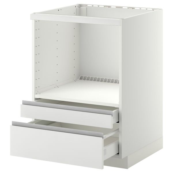 Напольный шкаф для комбинирования СВЧ, ящики МЕТОД / МАКСИМЕРА, белый, Нодста белый (60x60 см) - схема-чертеж с размерами
